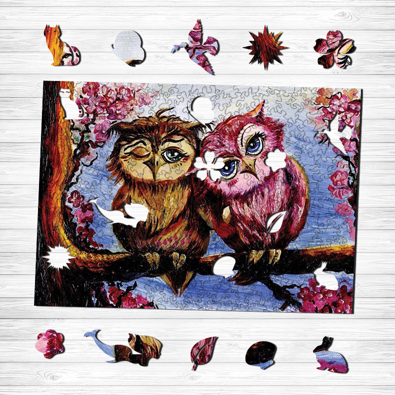 The Owl Family Wooden Jigsaw Puzzle - aimpuzzle