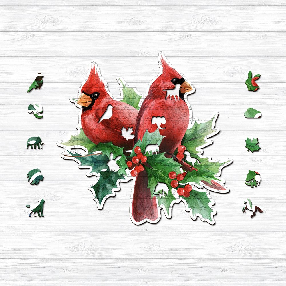 Cardinal Bird Wooden Jigsaw Puzzle - aimpuzzle