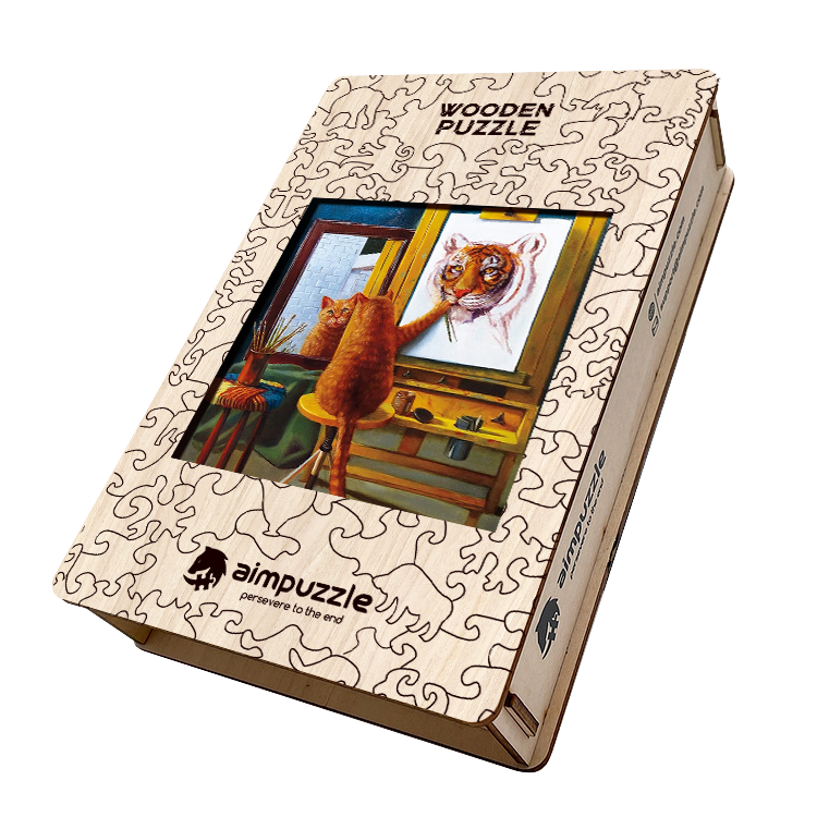 Cat portrait Wooden Jigsaw Puzzle - aimpuzzle