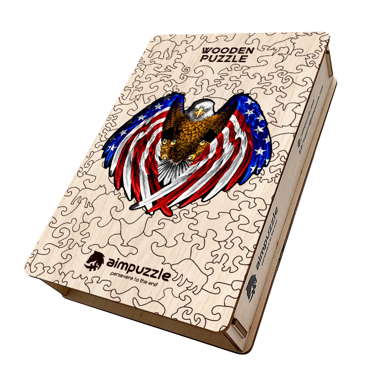 American Flag Eagle Wooden Jigsaw Puzzle - aimpuzzle