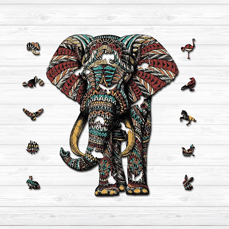 Black Elephant Wooden Jigsaw Puzzle - aimpuzzle