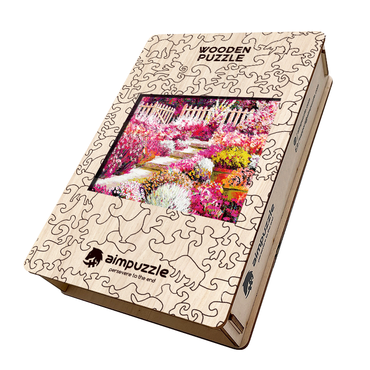 Pink Garden Wooden Jigsaw Puzzle - aimpuzzle