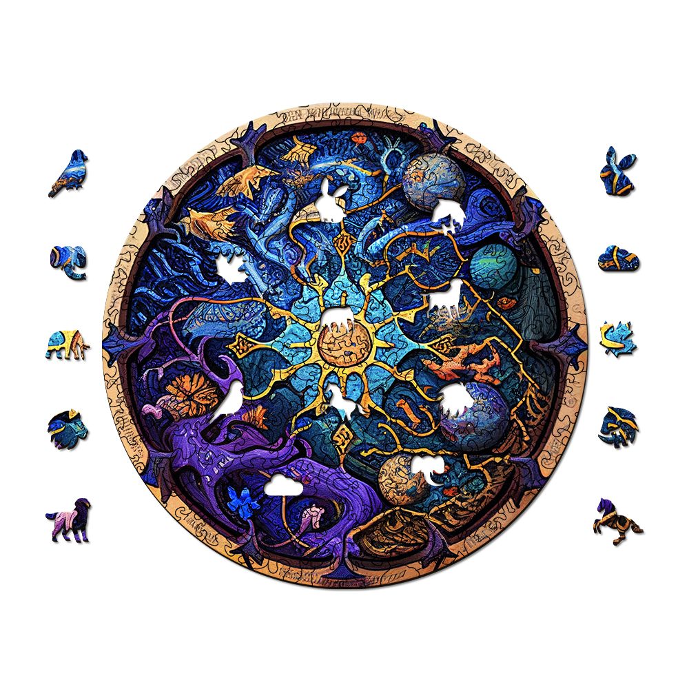 Galaxy Mandala Wooden Jigsaw Puzzle - aimpuzzle