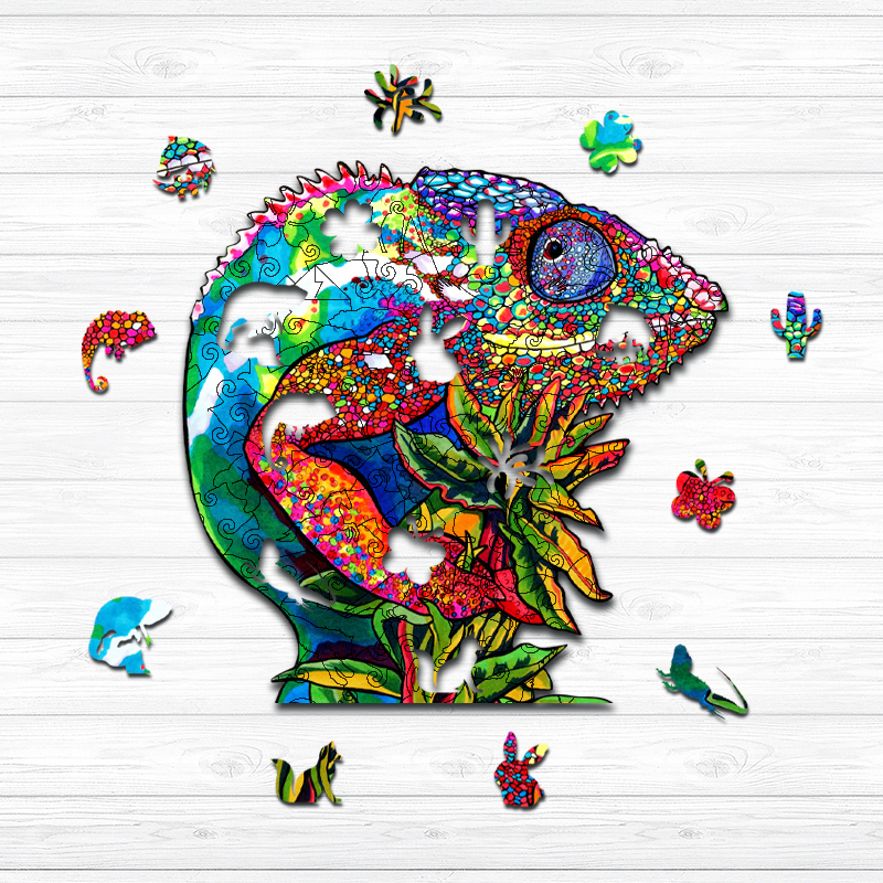 Chameleon Wooden Jigsaw Puzzle - aimpuzzle