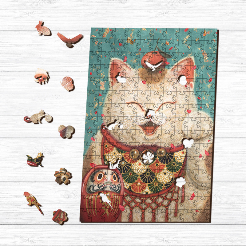 Fortune Cat Wooden Jigsaw Puzzle - aimpuzzle