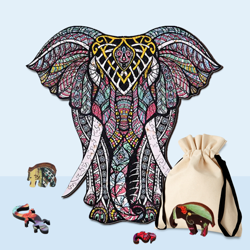 Red Elephant Wooden Jigsaw Puzzle - aimpuzzle