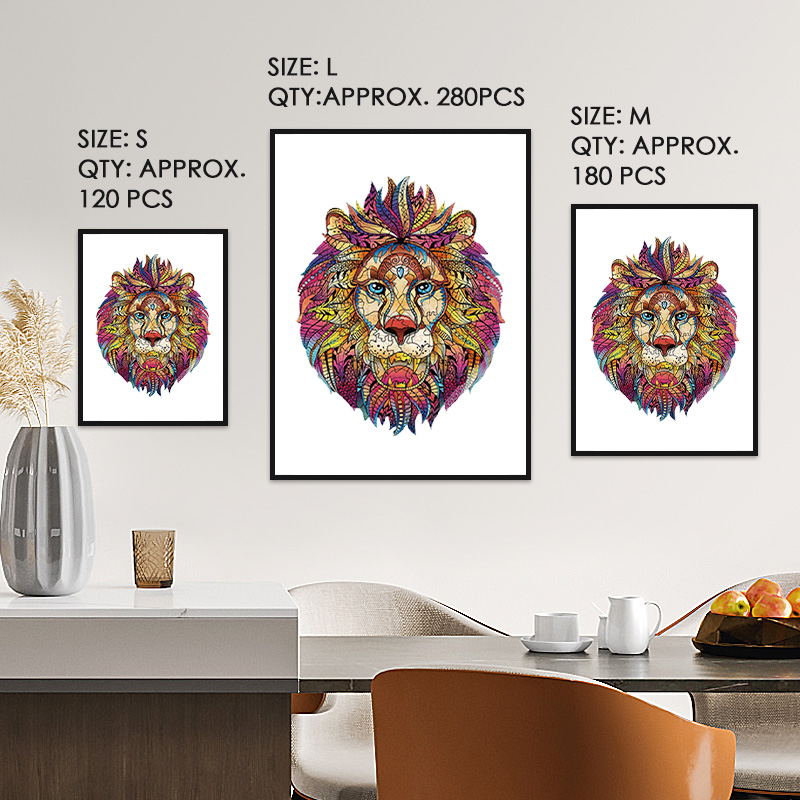 Lion Mandala Wooden Jigsaw Puzzle - aimpuzzle