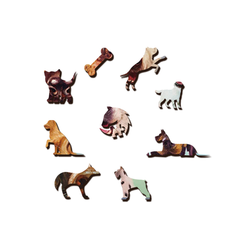 Dogs Smiley Wooden Jigsaw Puzzle - aimpuzzle