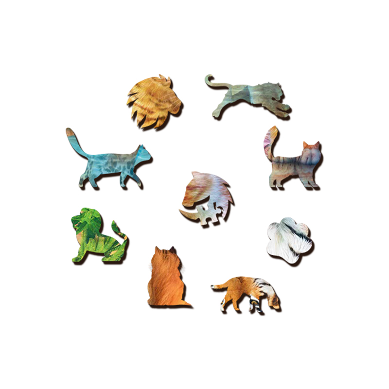 Cute Kitten in the Mirror Wooden Jigsaw Puzzle - aimpuzzle