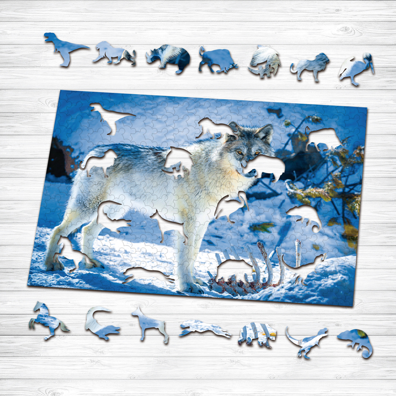Snow Wolf Wooden Jigsaw Puzzle - aimpuzzle