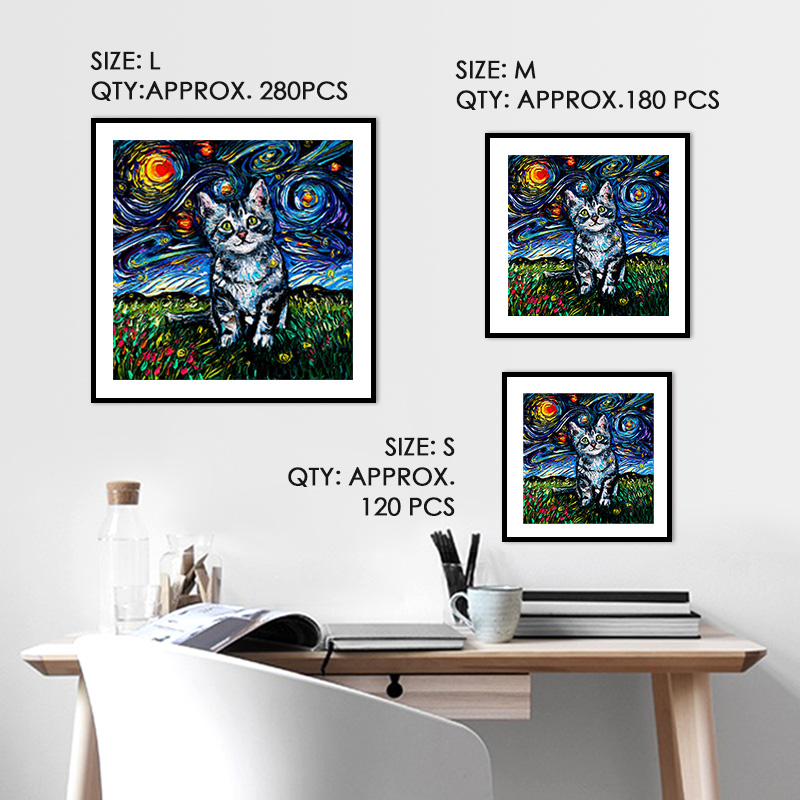 Van Gogh Shorthair Cat Wooden Jigsaw Puzzle - aimpuzzle