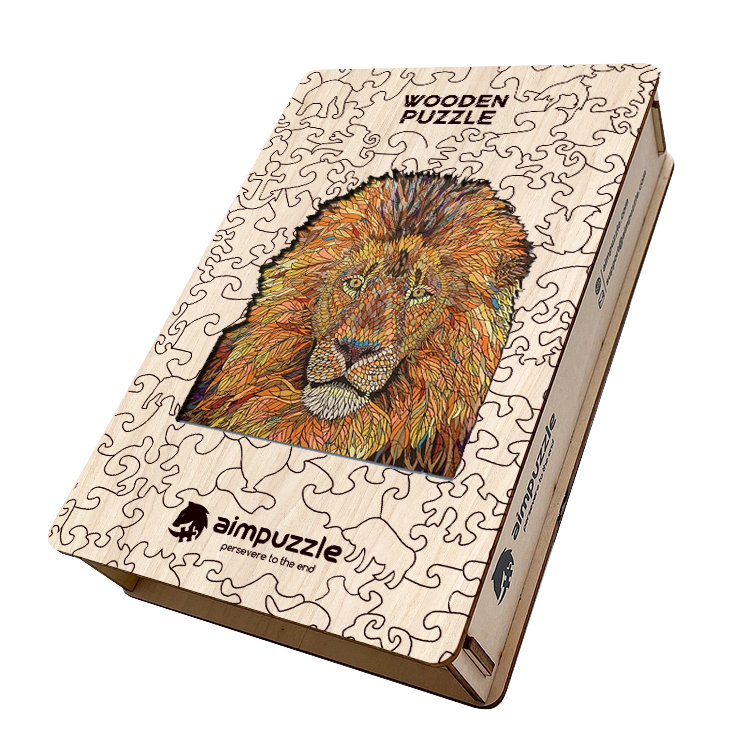 Yellow Lion Wooden Jigsaw Puzzle - aimpuzzle