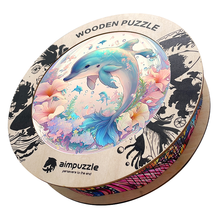 Bubbly Dolphin Wooden Jigsaw Puzzle - aimpuzzle