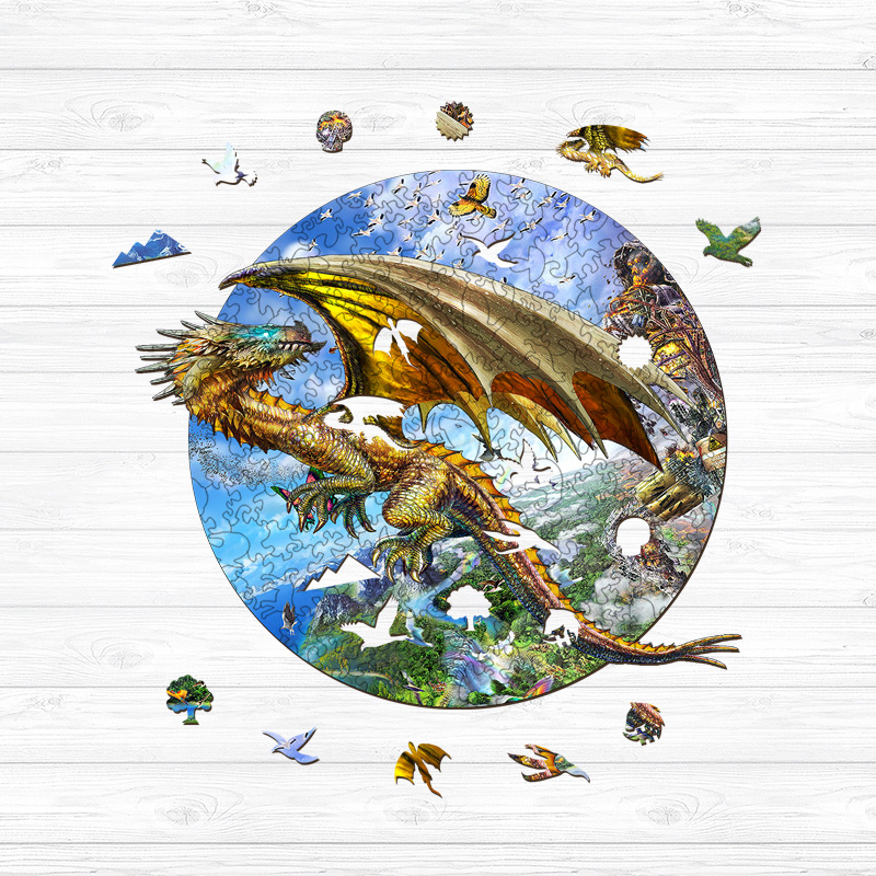 Flying Dragon Wooden Jigsaw Puzzle - aimpuzzle