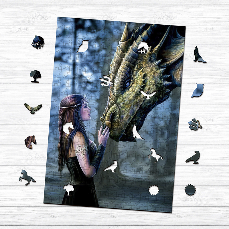 Queen and Dragon Wooden Jigsaw Puzzle - aimpuzzle