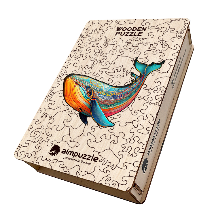 Glowing Whale Wooden Jigsaw Puzzle - aimpuzzle
