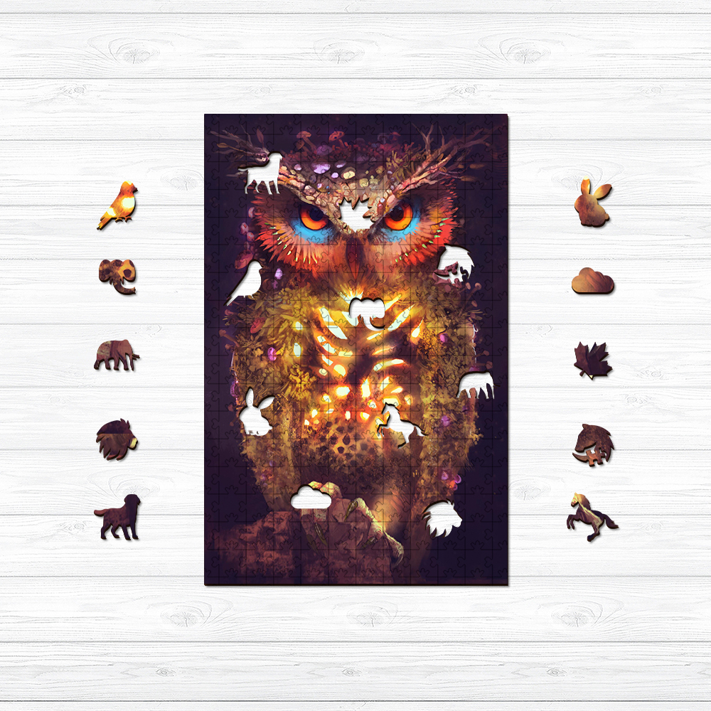 Magic Owl Wooden Jigsaw Puzzle - aimpuzzle