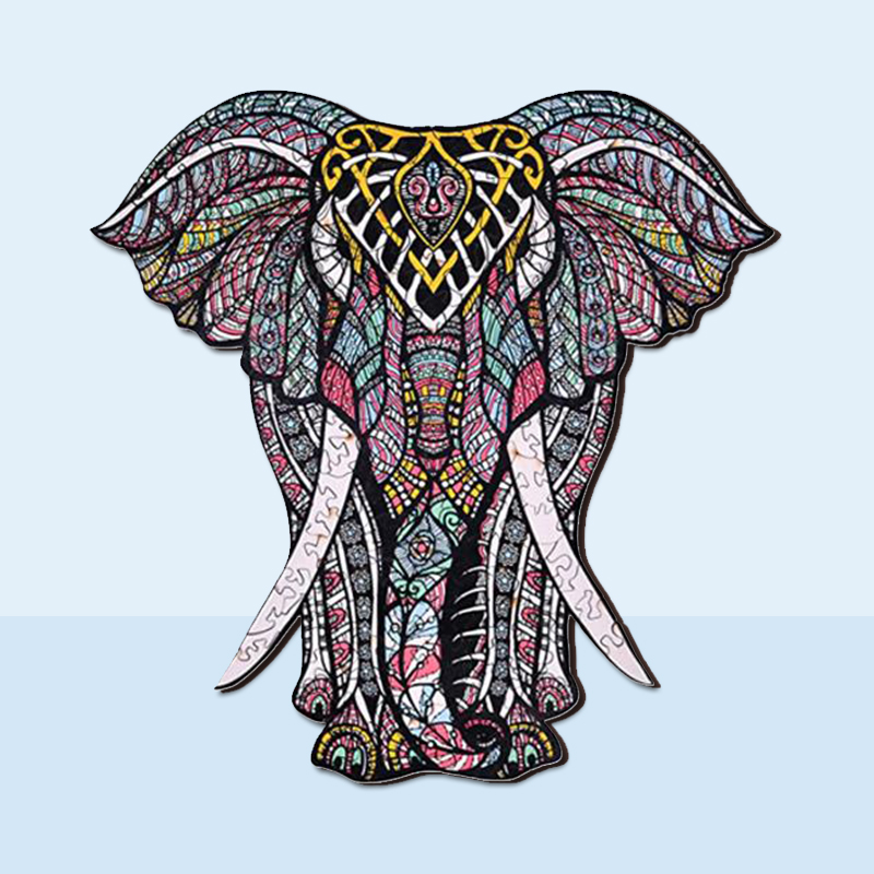 Red Elephant Wooden Jigsaw Puzzle - aimpuzzle