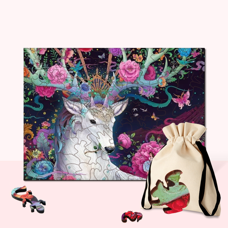 Deer Princess Wooden Jigsaw Puzzle - aimpuzzle