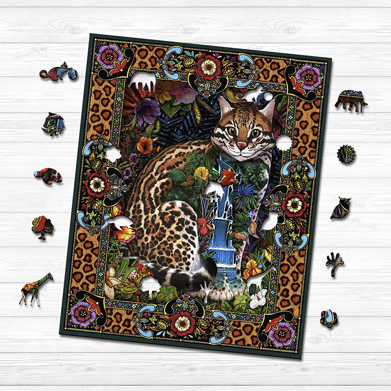 Leopard Cat Wooden Jigsaw Puzzle - aimpuzzle