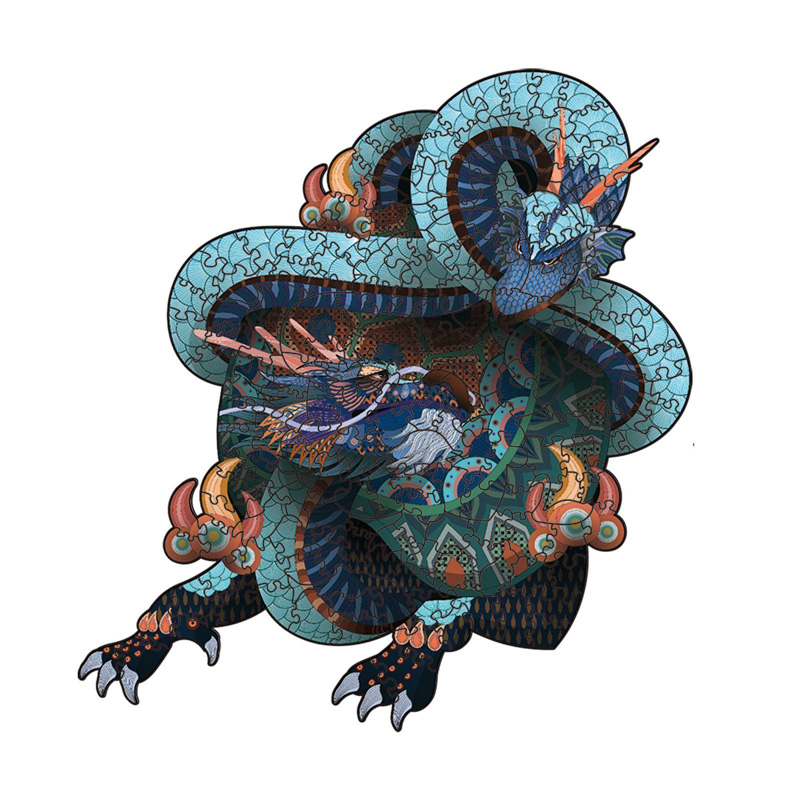 Double Dragon Wooden Jigsaw Puzzle - aimpuzzle