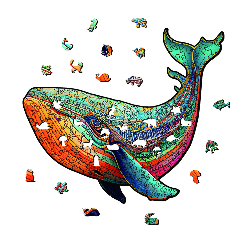 Glowing Whale Wooden Jigsaw Puzzle - aimpuzzle