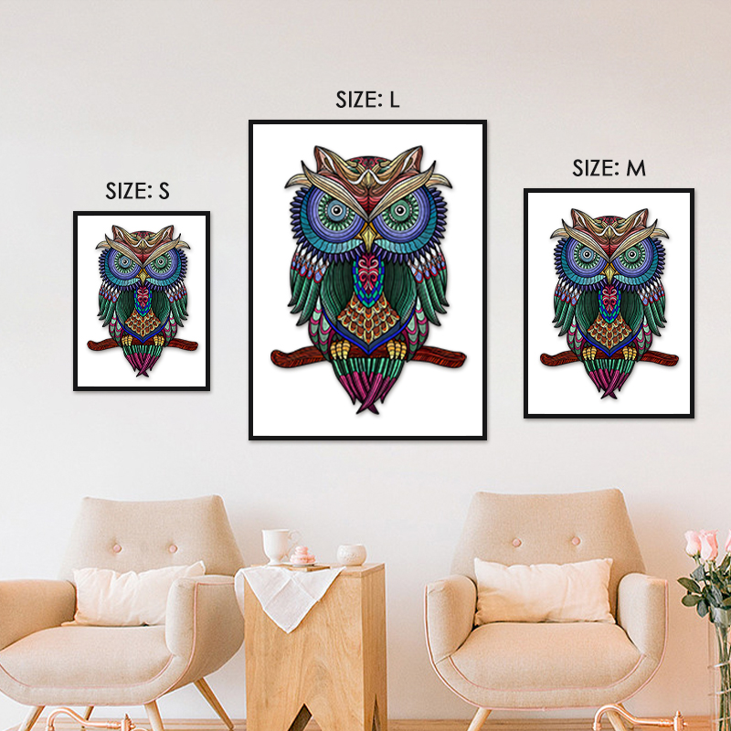 Owl on a branch Wooden Jigsaw Puzzle - aimpuzzle