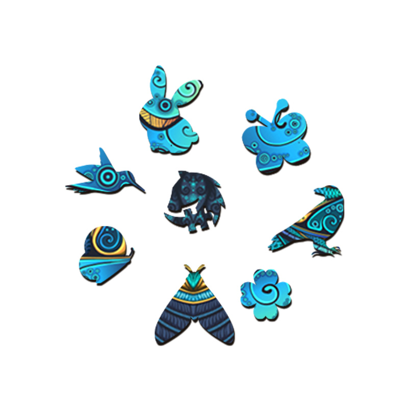 Blue Moth Wooden Jigsaw Puzzle - aimpuzzle