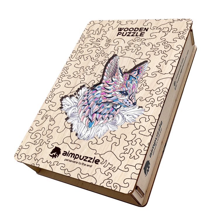 Purple Fox Wooden Jigsaw Puzzle - aimpuzzle