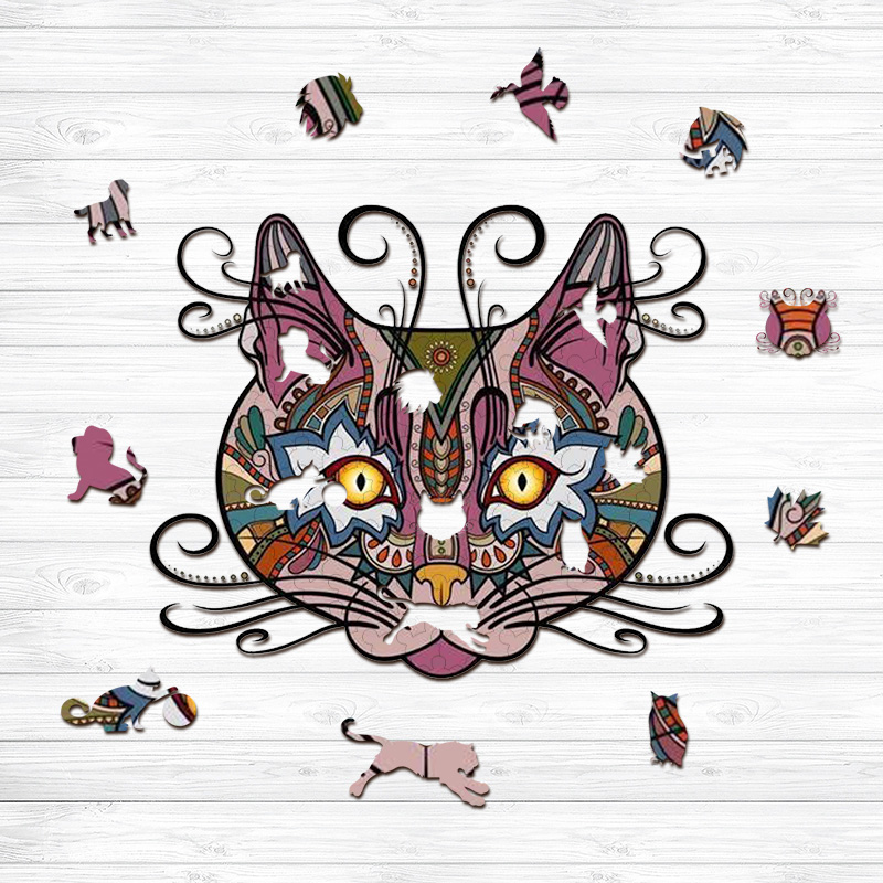 Art Cat Wooden Jigsaw Puzzle - aimpuzzle