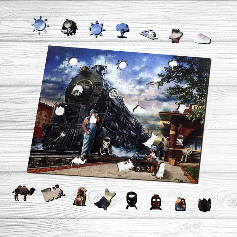Steam Trains Wooden Jigsaw Puzzle - aimpuzzle