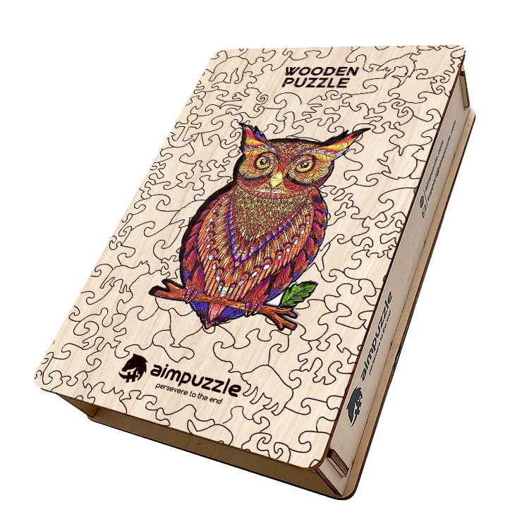 Red Owl Wooden Jigsaw Puzzle - aimpuzzle