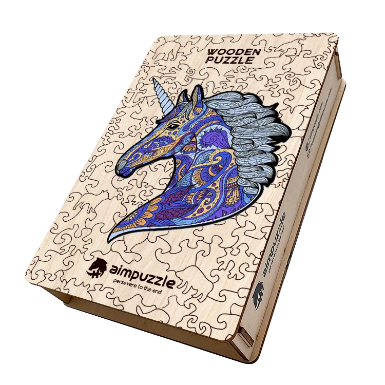 Purple Unicorn Wooden Jigsaw Puzzle - aimpuzzle