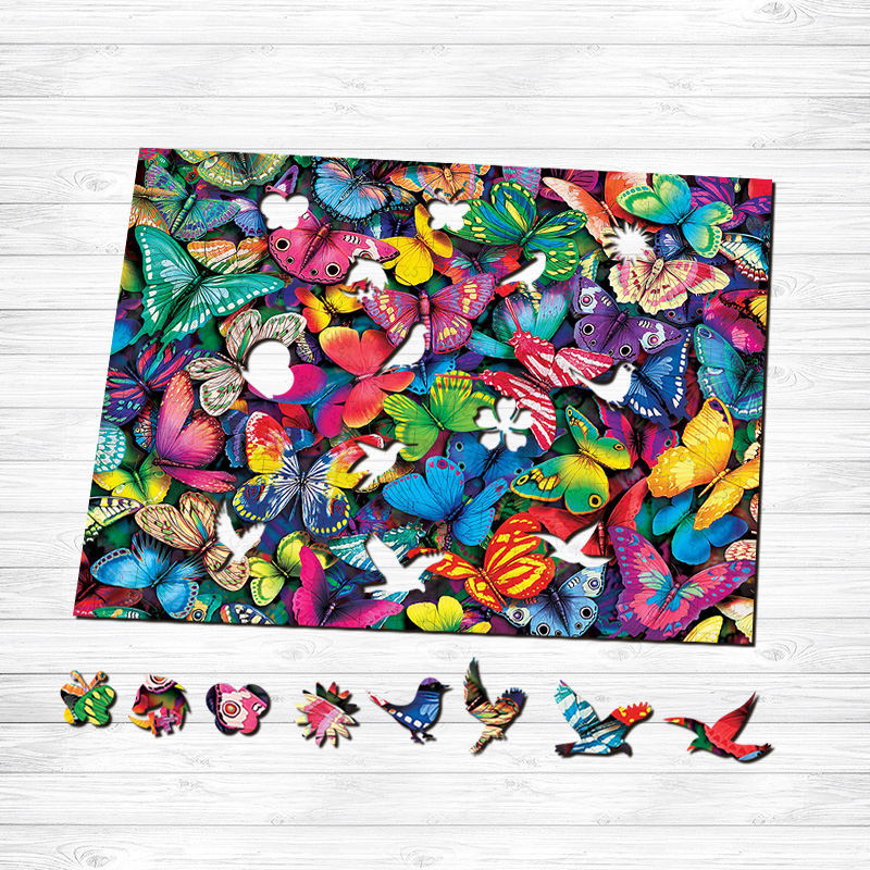 Colorful Butterfly Wooden Jigsaw Puzzle - aimpuzzle